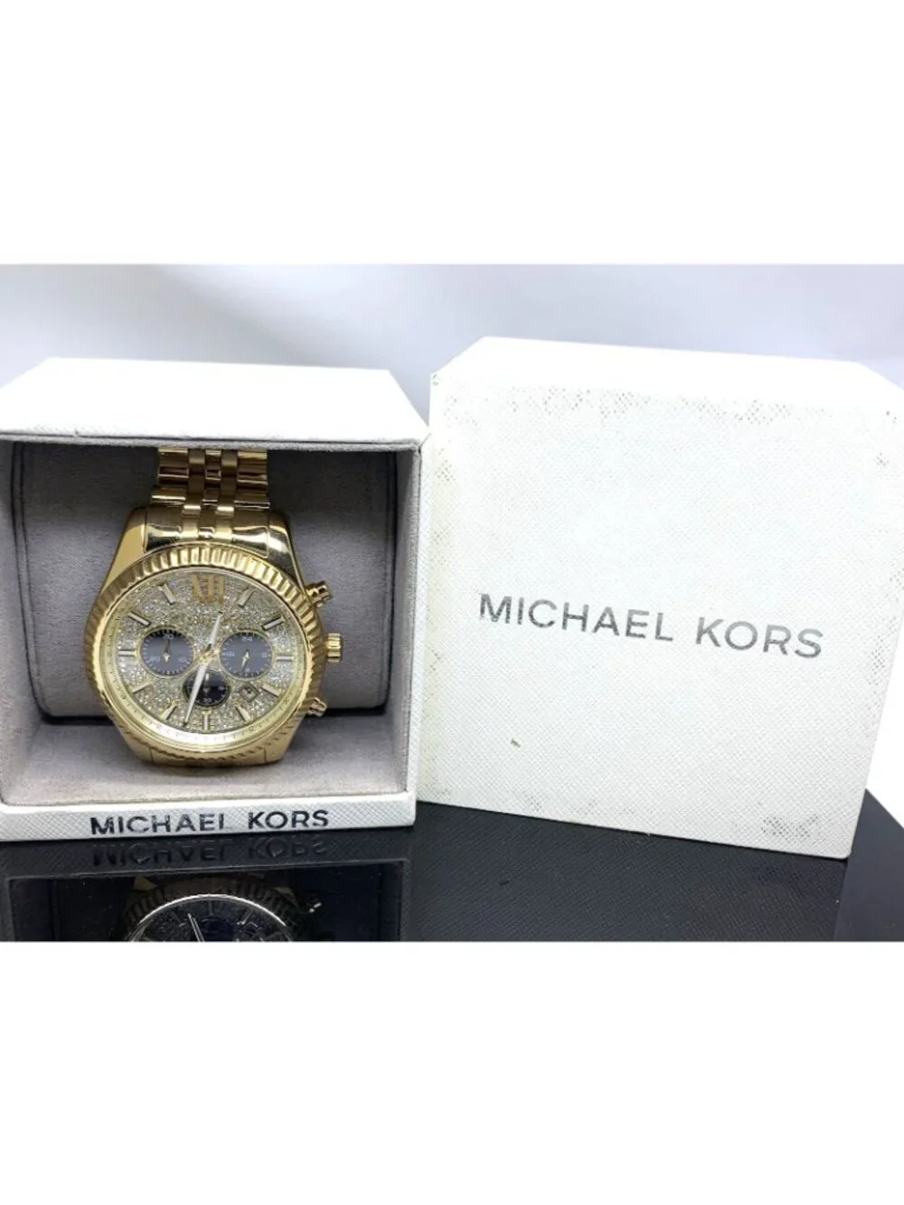 Michael Kors Men's Watch MK8494 Quartz Chronograph Gemmed Gold Stainless Steel